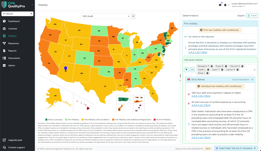 firm and individual mobility map